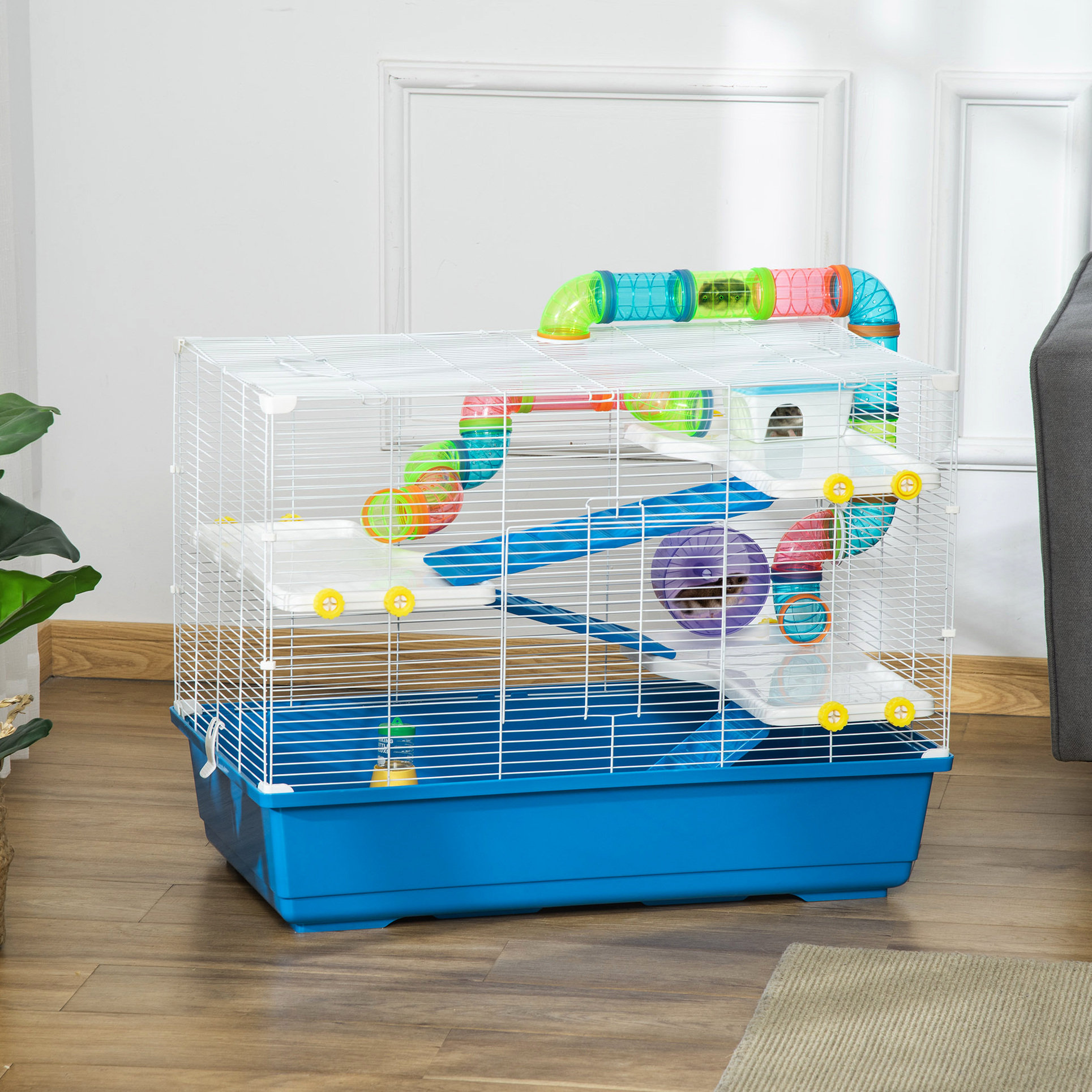 Latitude Run® 31" Hamster Cage With Tubes And Tunnels - 4 Tier Metal ...